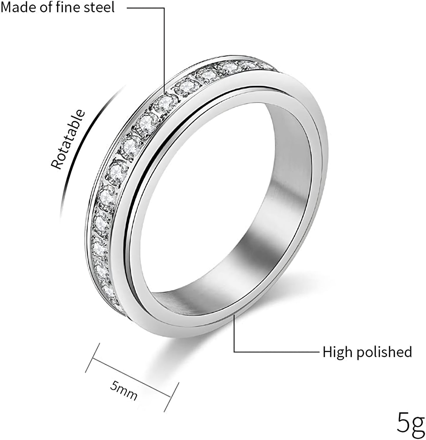 Thermogenic Moissanite Spinner Ring