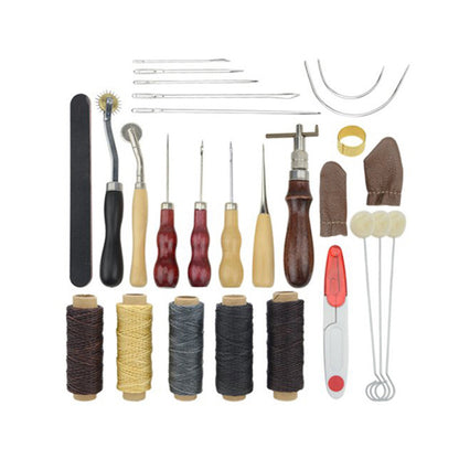 18-piece Leather Craft Hand-stitched Entry